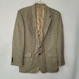 Oak‎ Creek Sportcoat Men 42L Tan Silk Wool Linen Blazer Business Preppy Dillards
